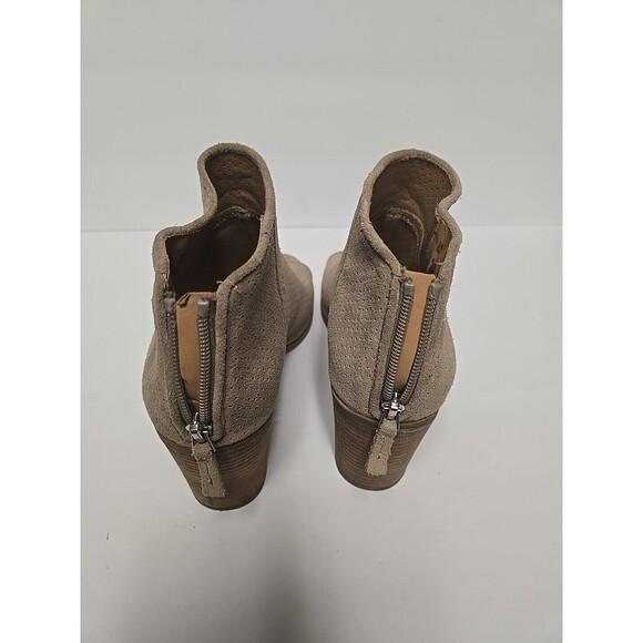 Franco Sarto Women's Goldie Sandal Boot Size 9 Block Heel Open Toe Tan Suede - Picture 9 of 12